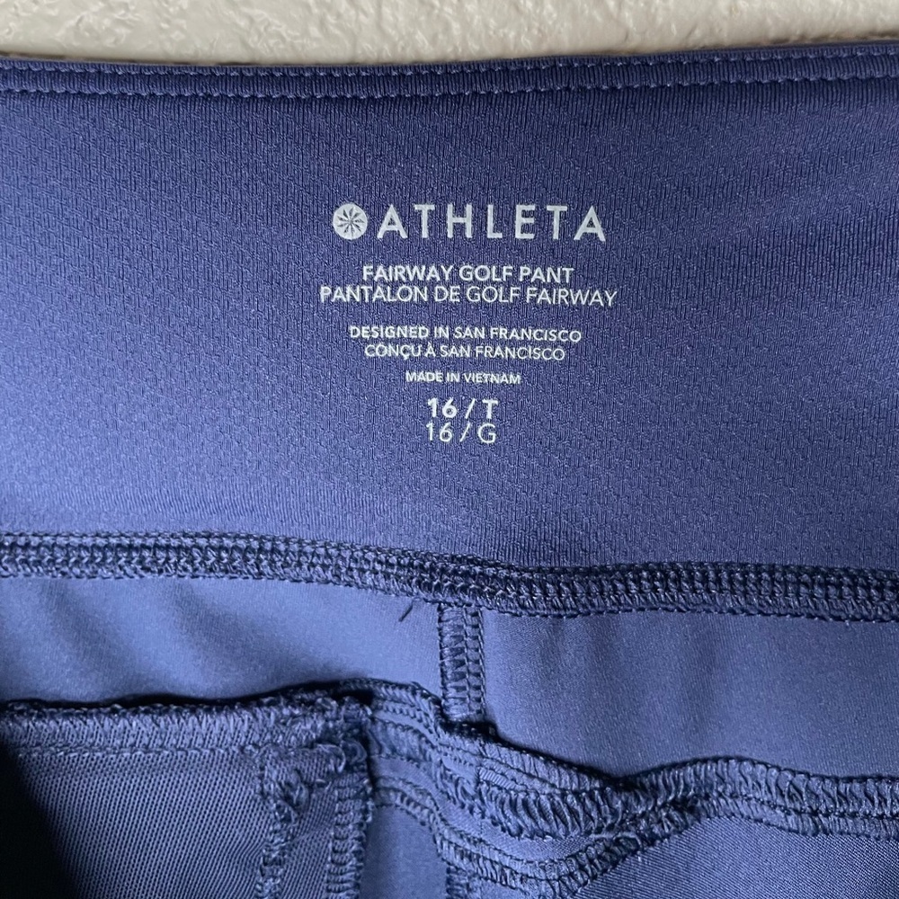 Athleta Fairway High Rise Golf Pants Women's Size 16T in Navy Blue Retail $129 - Picture 9 of 13